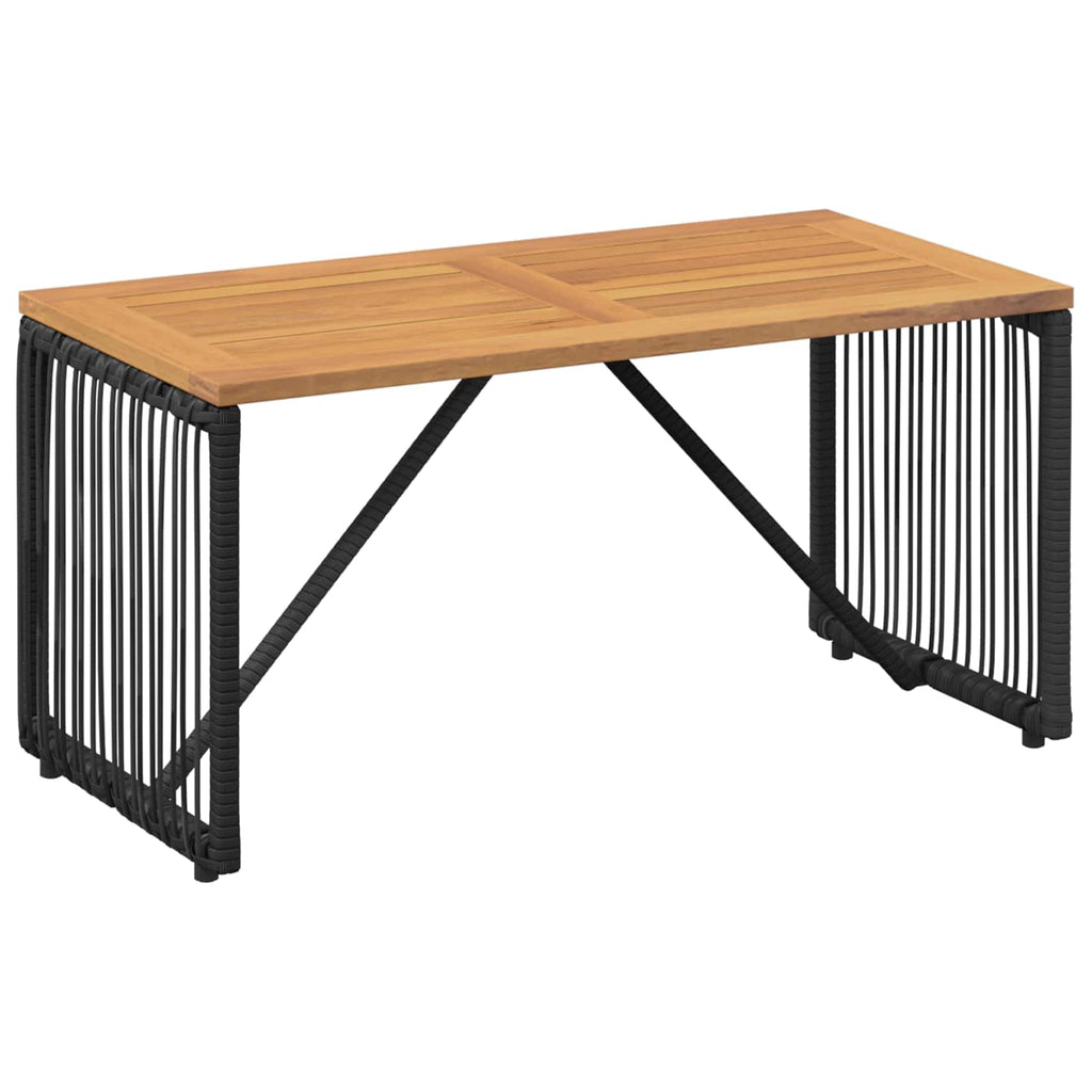 Tavolo da Esterno Nero e Marrone 80 x 40 x 40 cm polyrattan