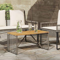 Tavolo da Esterno Grigio e Marrone 80 x 40 x 40 cm polyrattan
