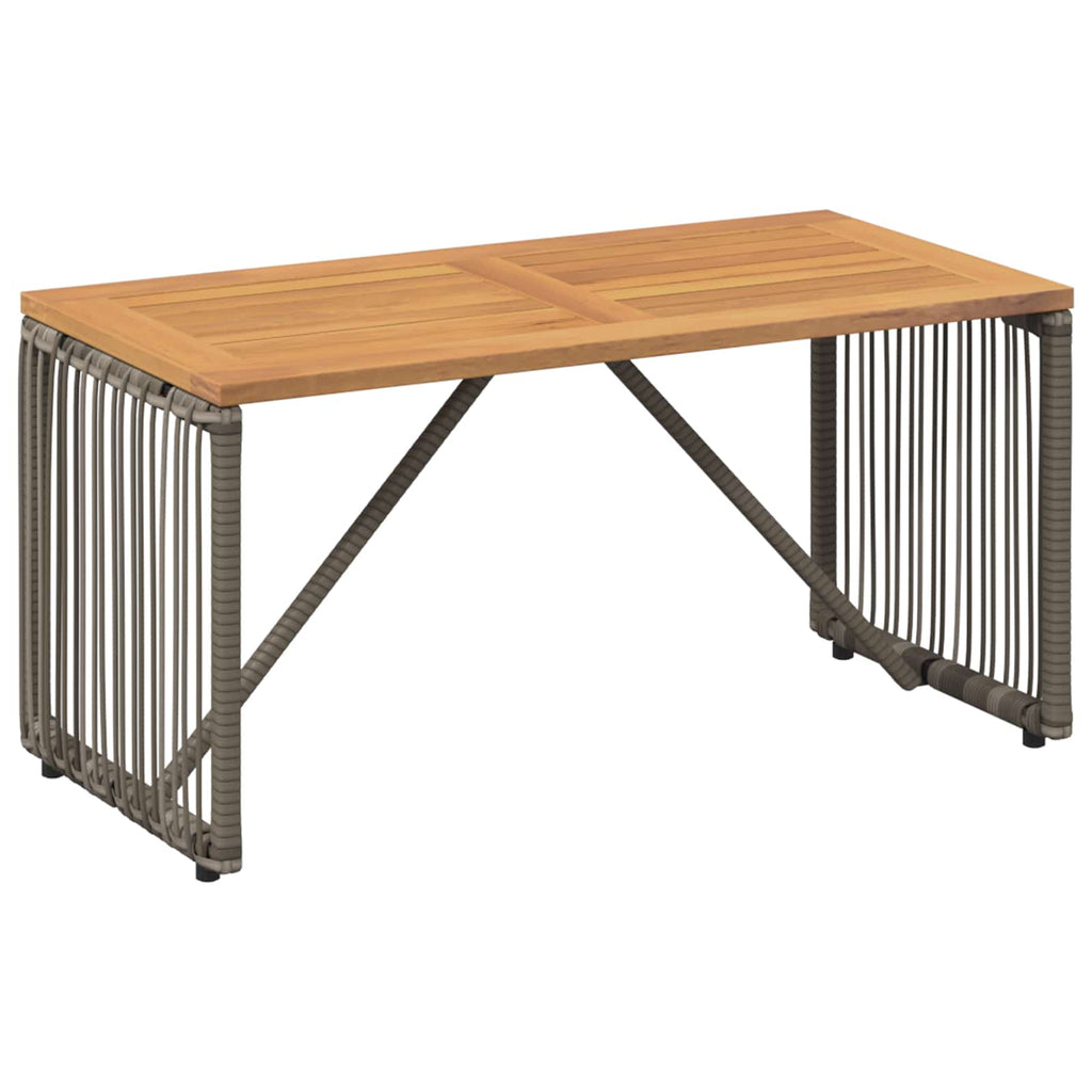 Tavolo da Esterno Grigio e Marrone 80 x 40 x 40 cm polyrattan