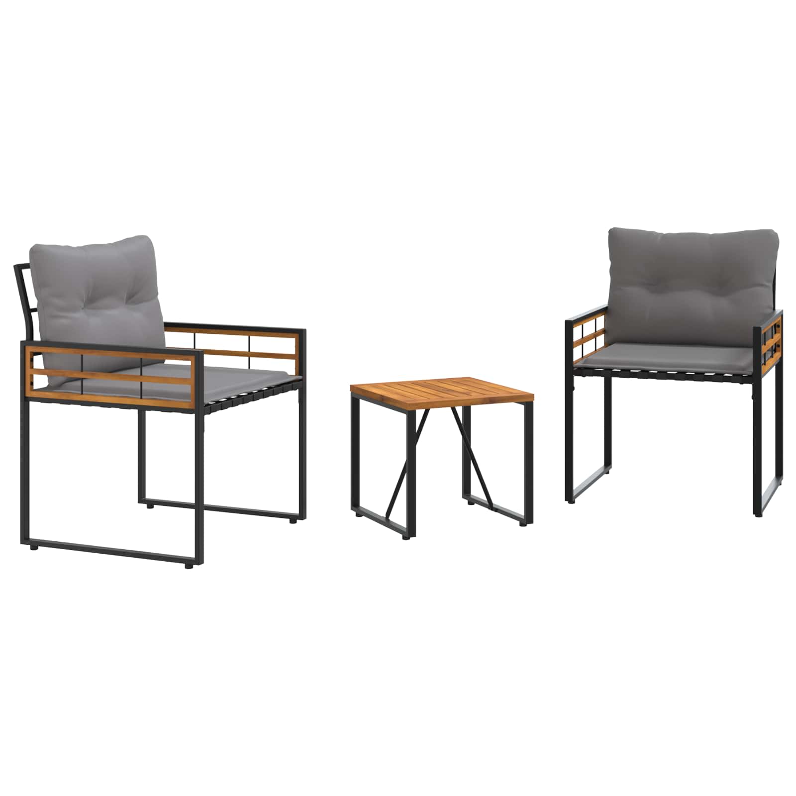Set di Mobili da Esterno 3 pz Grigio chiaro