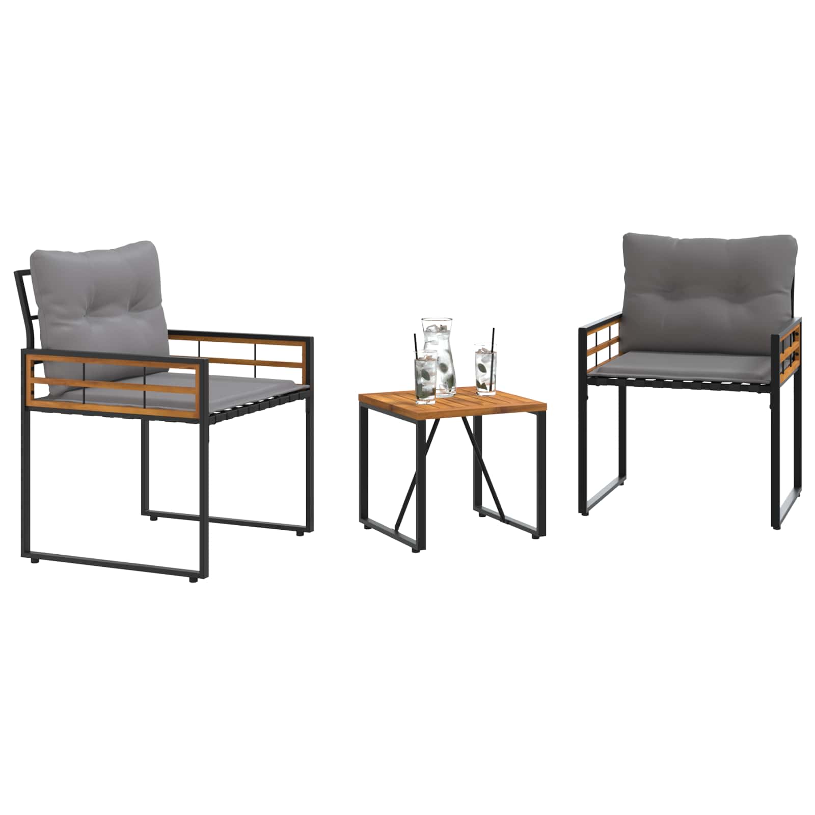 Set di Mobili da Esterno 3 pz Grigio chiaro