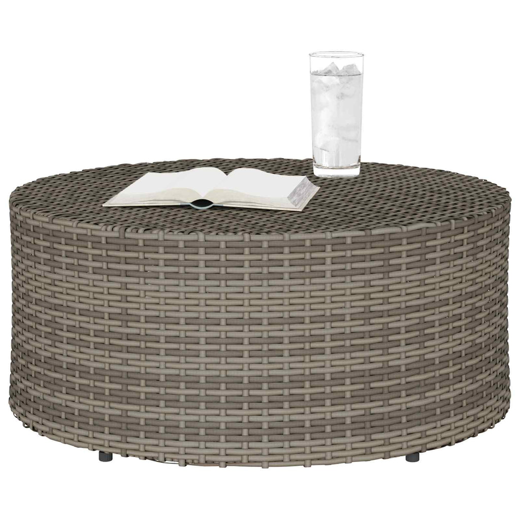 Tavolino da caffè da esterno Grigio Ø 68 x 30 cm polyrattan