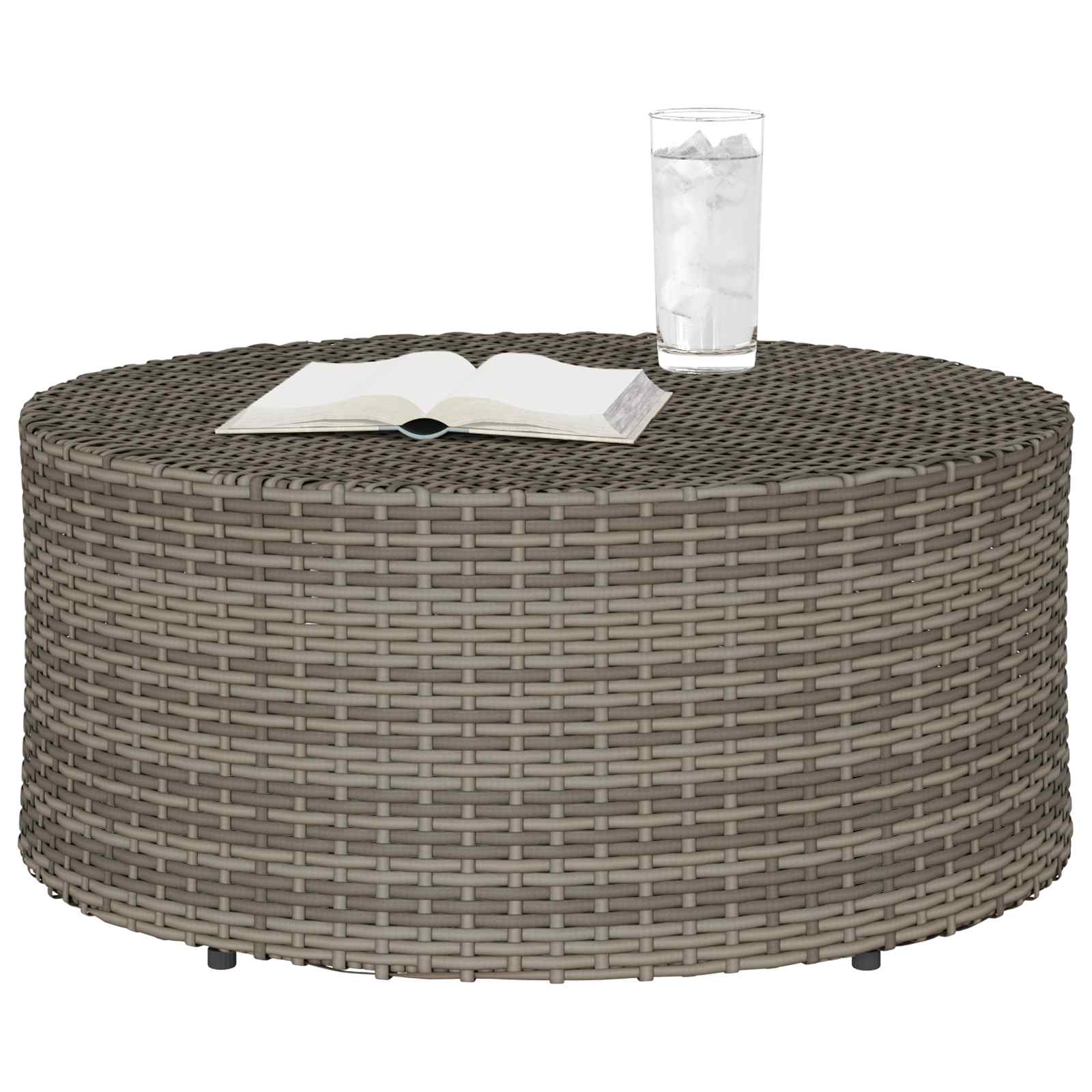 Tavolino da caffè da esterno Grigio Ø 68 x 30 cm polyrattan