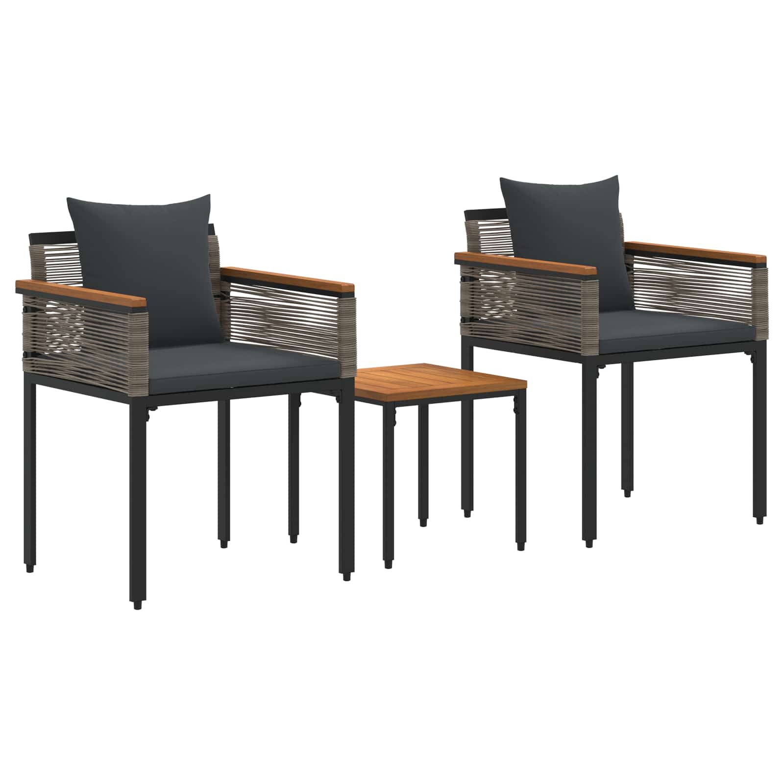 Set di Mobili da Esterno Grigio e Grigio Scuro polyrattan