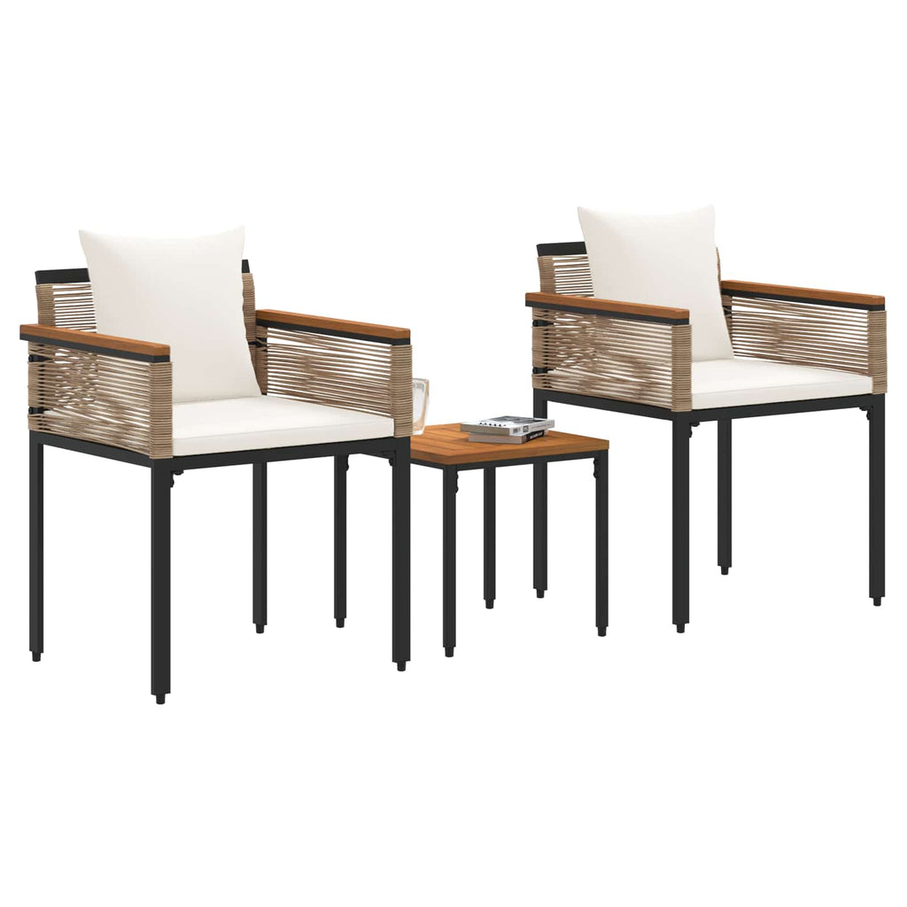Set di Mobili da Esterno Beige e Bianco Crema polyrattan