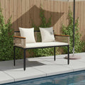 Panchina da esterno Beige e Bianco Crema 117 x 54 x 74.5 cm