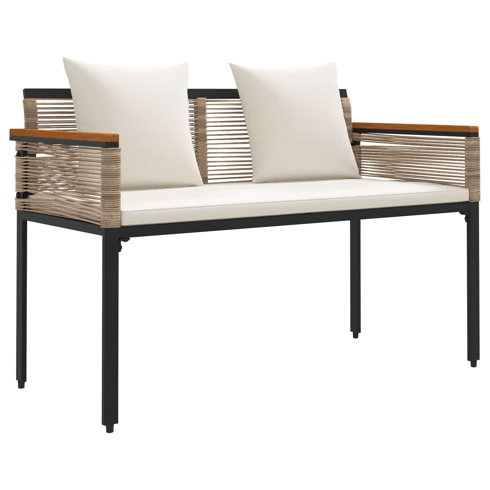 Panchina da esterno Beige e Bianco Crema 117 x 54 x 74.5 cm