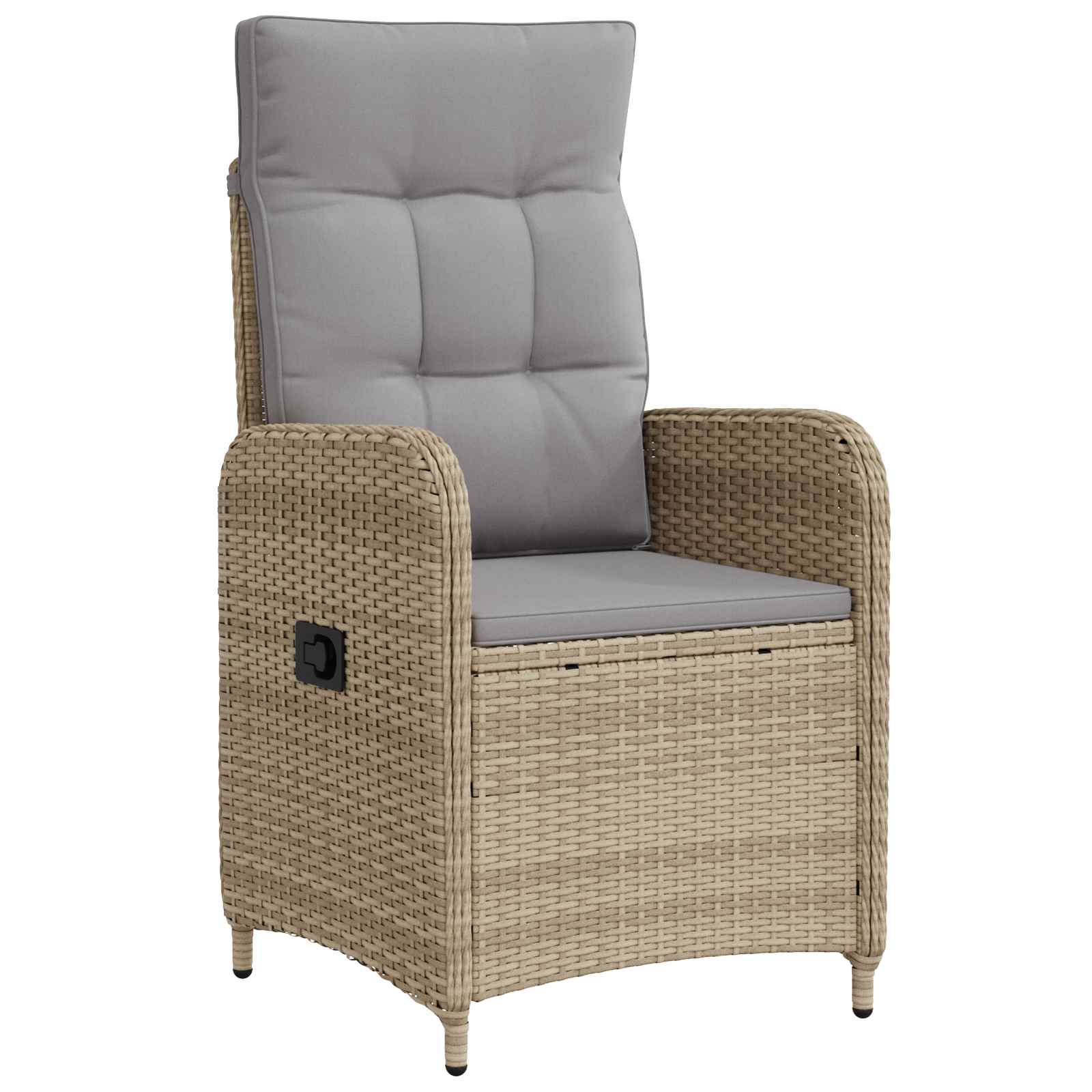 Sedia da giardino reclinabile Beige e Grigio Chiaro