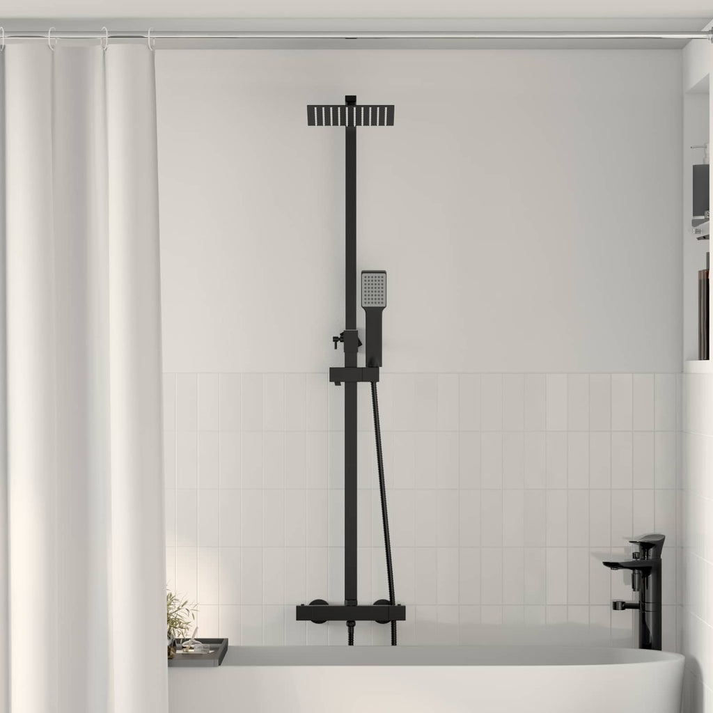 Set di Sistema Doccia Termostatico Nero 25,5 x 46 x 123 cm
