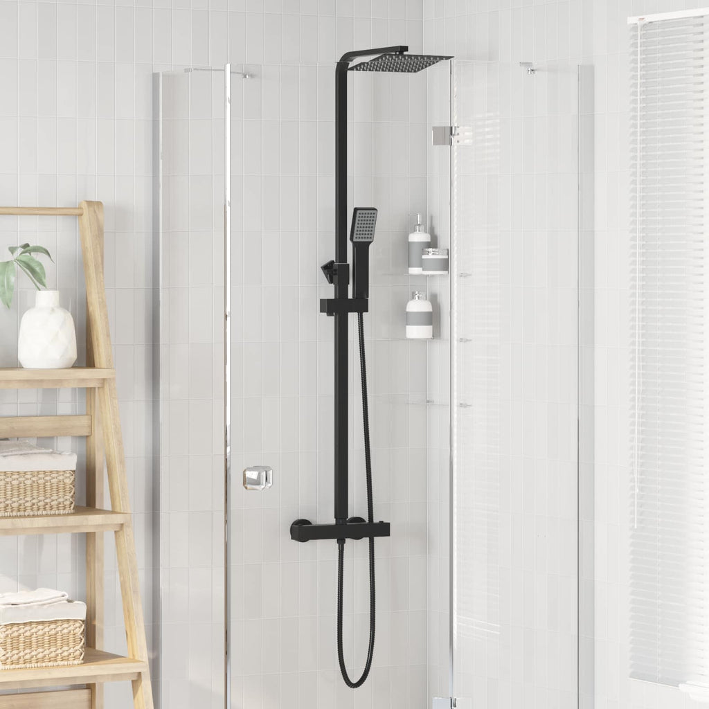 Set di Sistema Doccia Termostatico Nero 25,5 x 46 x 123 cm