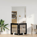 Cancello per cani pieghevole con supporti 2 pz Rovere Nero