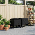 Poggiapiedi da Giardino 2 Pezzo Nero 38 x 38 x 45 cm