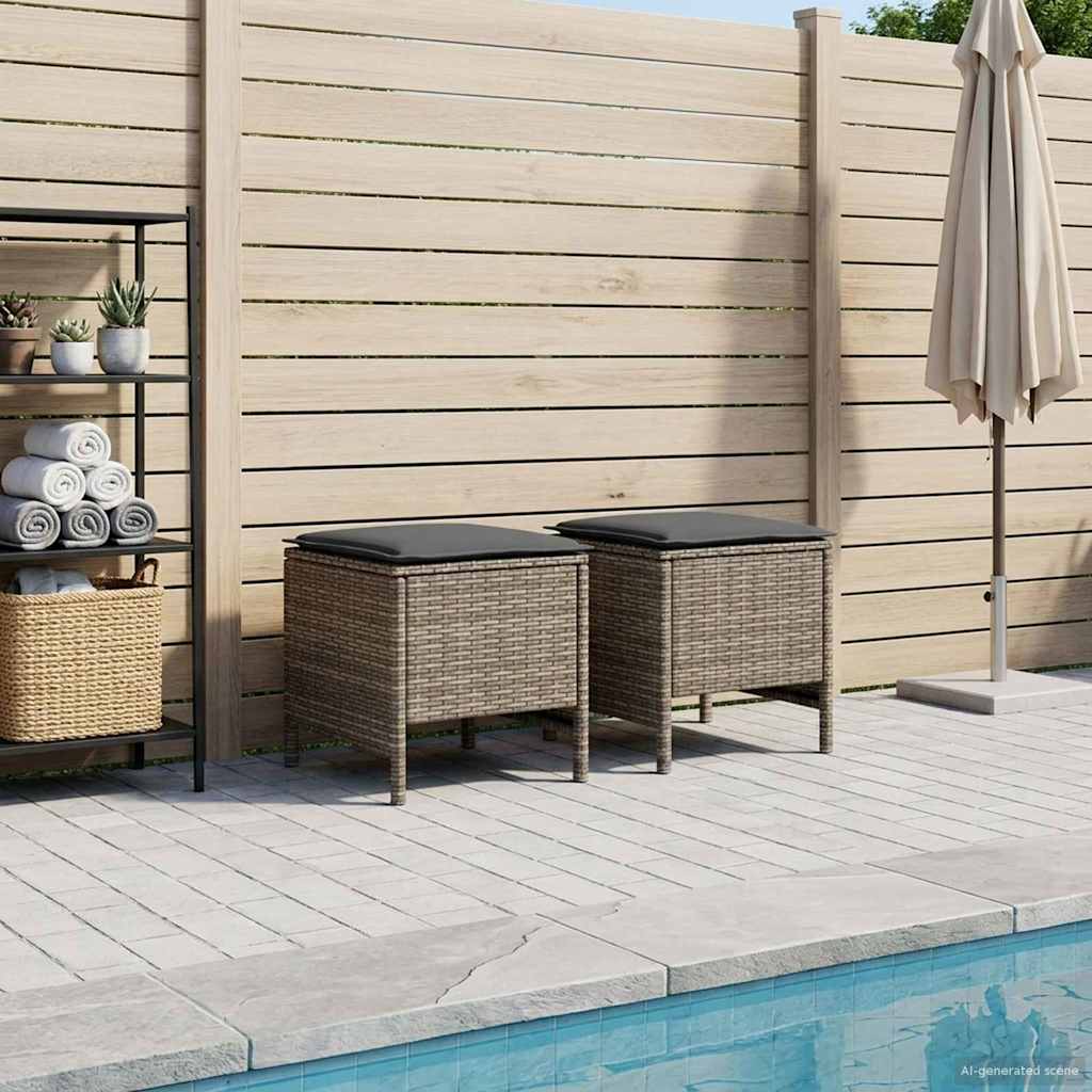 Poggiapiedi da Giardino 2 Pezzo Grigio e Grigio Scuro