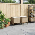 Poggiapiedi da Giardino 2 Pezzo Beige e Crema 38 x 38 x 45 cm