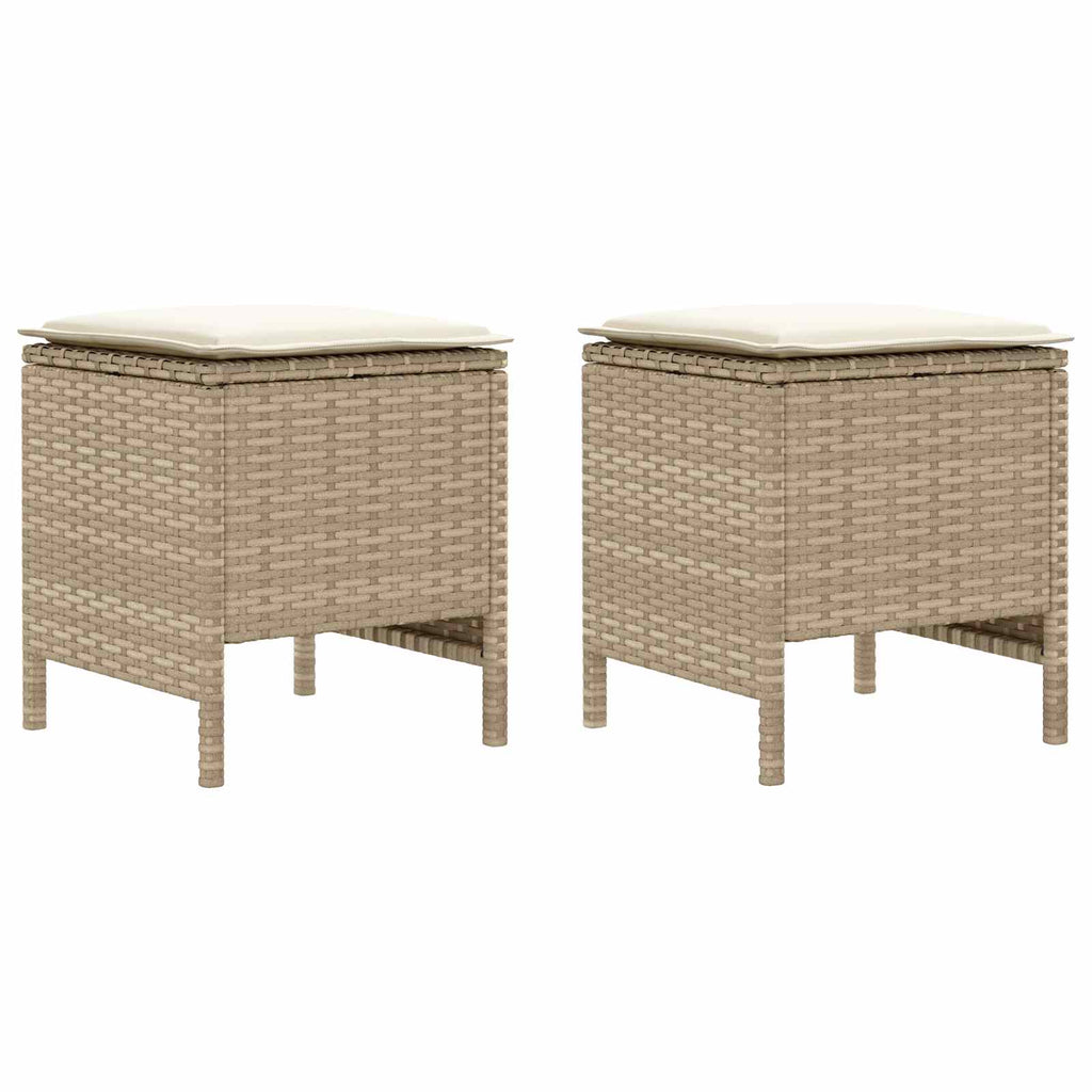 Poggiapiedi da Giardino 2 Pezzo Beige e Crema 38 x 38 x 45 cm