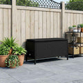 Poggiapiedi da Giardino Nero 80 x 38 x 45 cm Rattan in PE