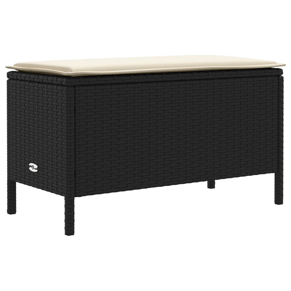 Poggiapiedi da Giardino Nero e Crema 80 x 38 x 45 cm