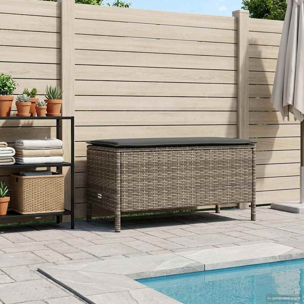 Poggiapiedi da Giardino Grigio e Grigio Scuro 80 x 38 x 45 cm