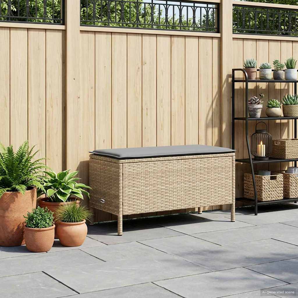 Poggiapiedi da Giardino Beige e Grigio Chiaro 80 x 38 x 42 cm
