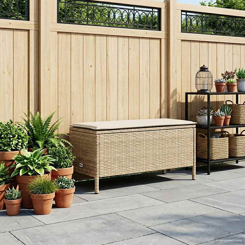 Poggiapiedi da Giardino Beige e Crema 80 x 38 x 42 cm
