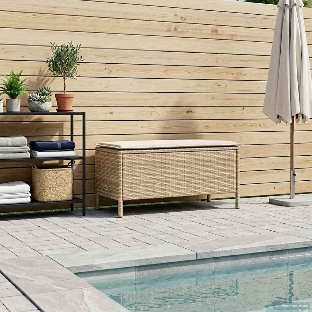 Poggiapiedi da Giardino Beige e Crema 80 x 38 x 42 cm