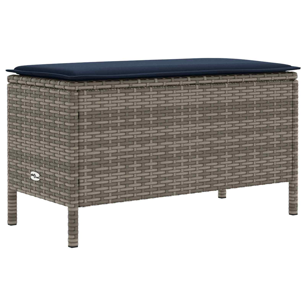 Poggiapiedi da Giardino Grigio e Blu Navy 80 x 38 x 42 cm