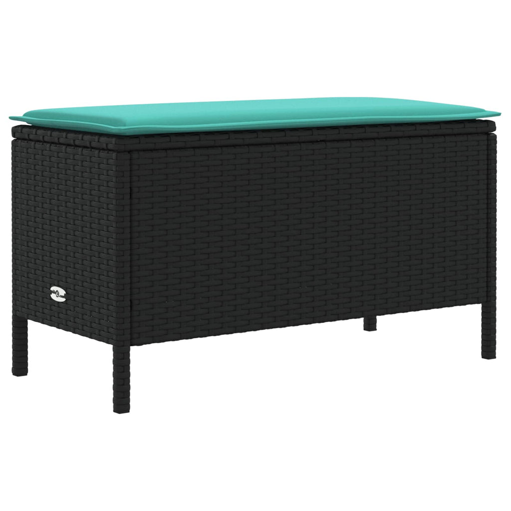 Poggiapiedi da Giardino Nero e Turchese 80 x 38 x 42 cm