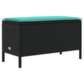 Poggiapiedi da Giardino Nero e Turchese 80 x 38 x 42 cm