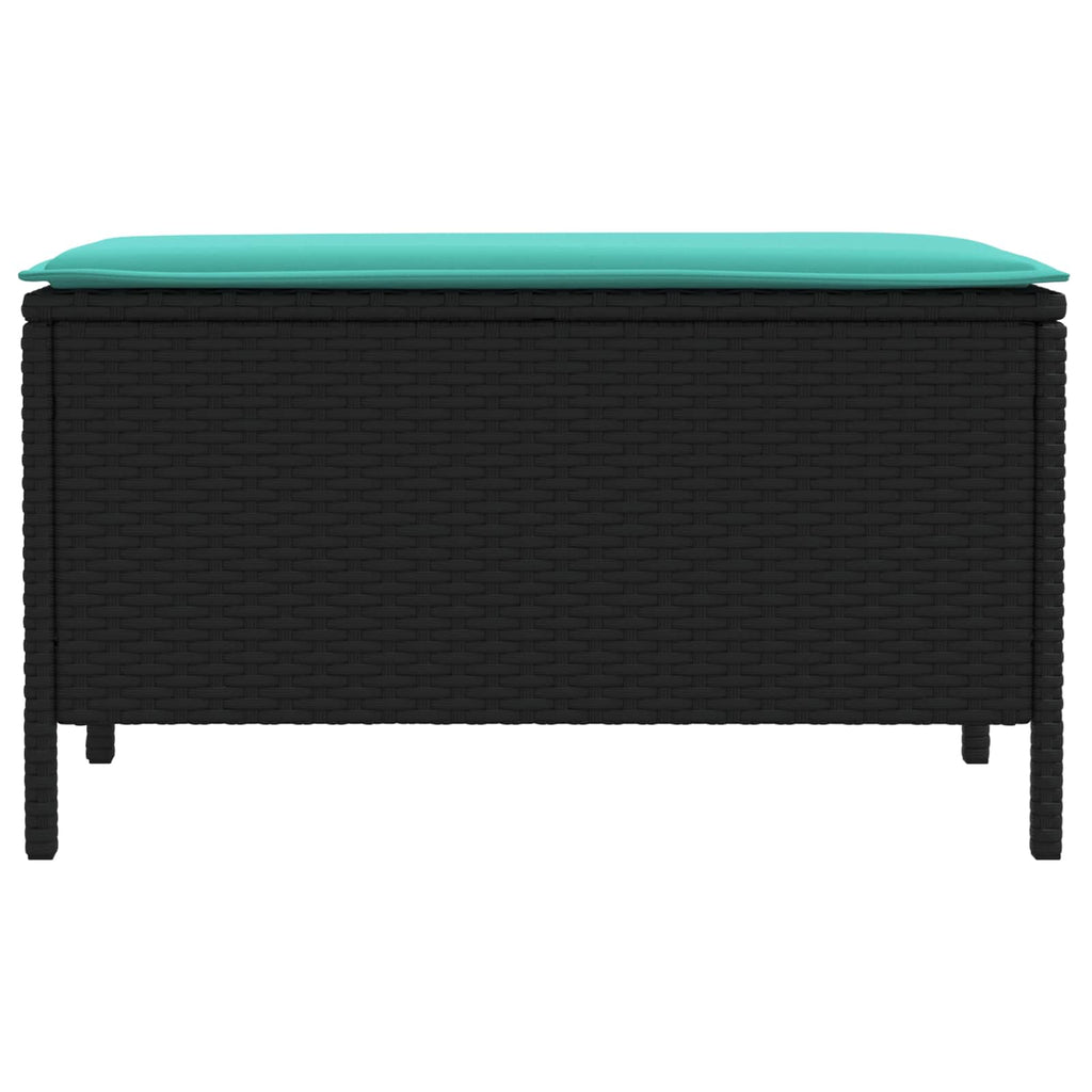 Poggiapiedi da Giardino Nero e Turchese 80 x 38 x 42 cm