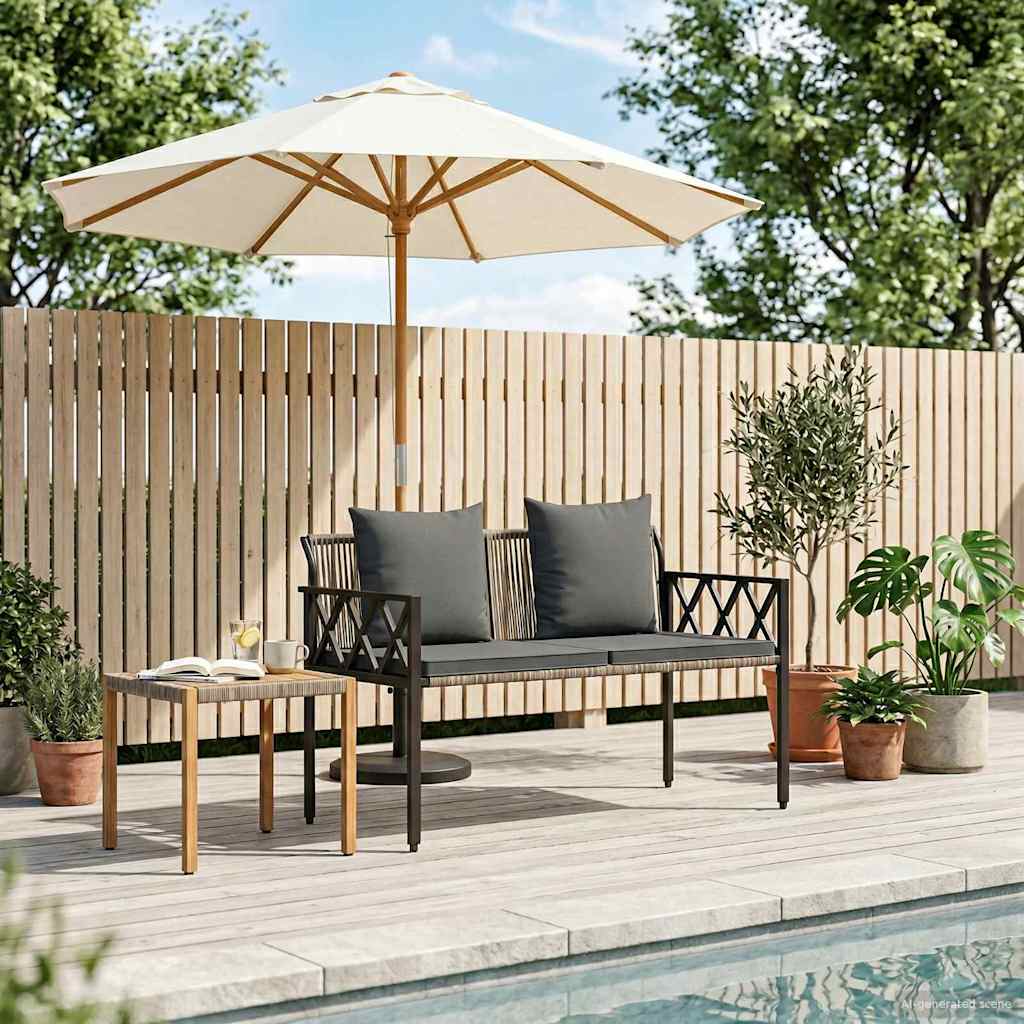 Panchine da esterno 2 -Seater 116 x 56 x 75 cm polyrattan