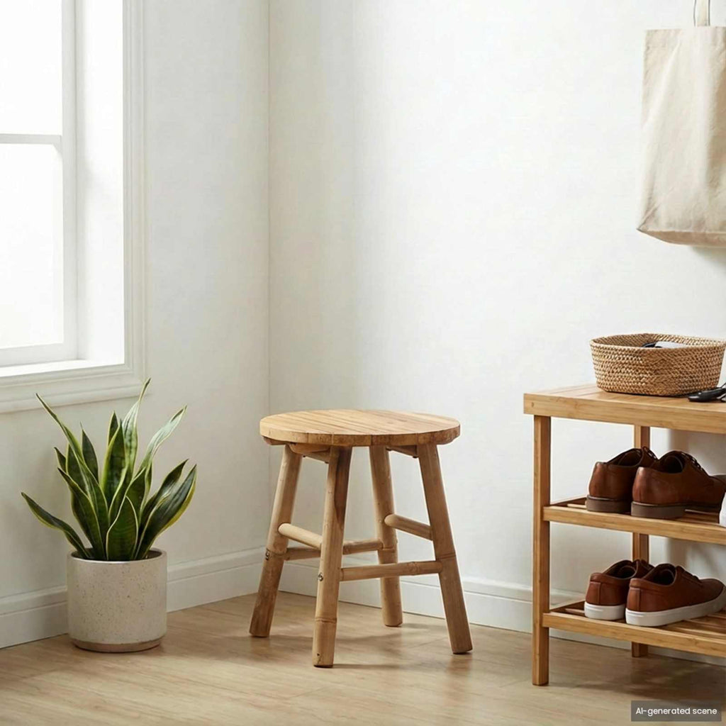 Panca da Giardino Naturale Ø 38 x 42 cm Bambù