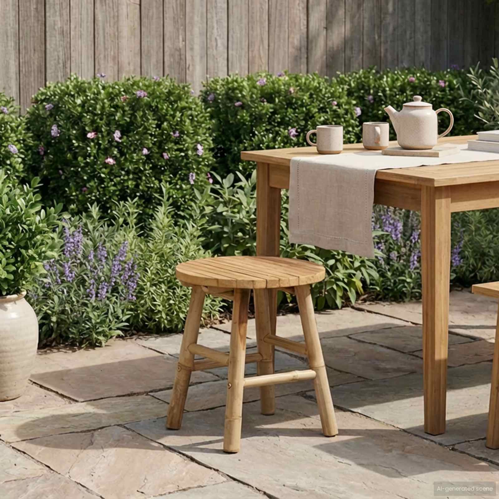 Panca da Giardino Naturale Ø 38 x 42 cm Bambù