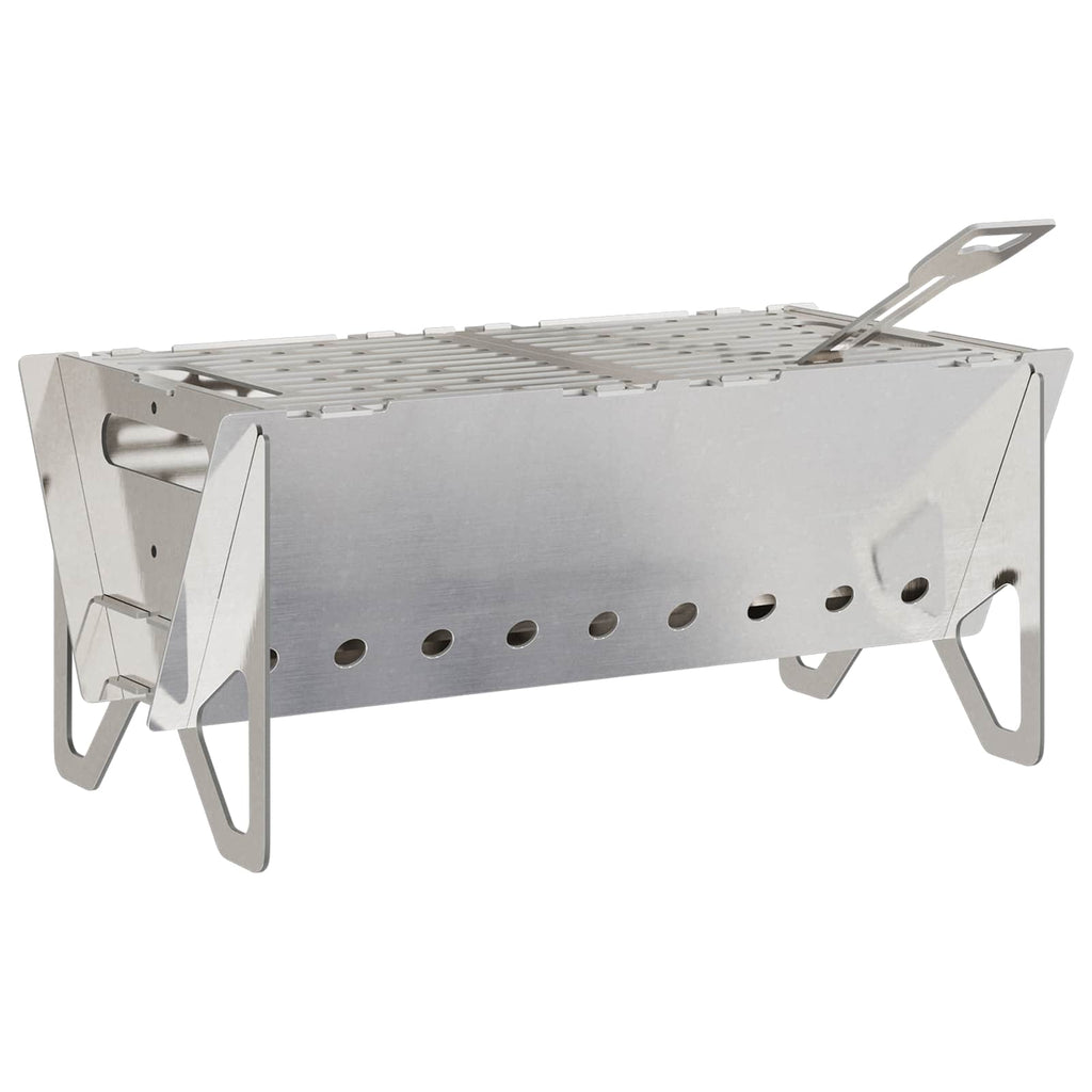 Focolare da campeggio 42 x 22 x 18 cm Acciaio Inox Argento