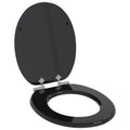 Sedile per toilette con chiusura morbida Nero 44 x 38 cm