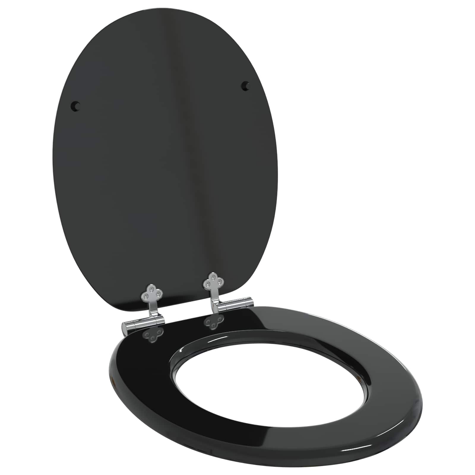 Sedile per toilette con chiusura morbida Nero 44 x 38 cm