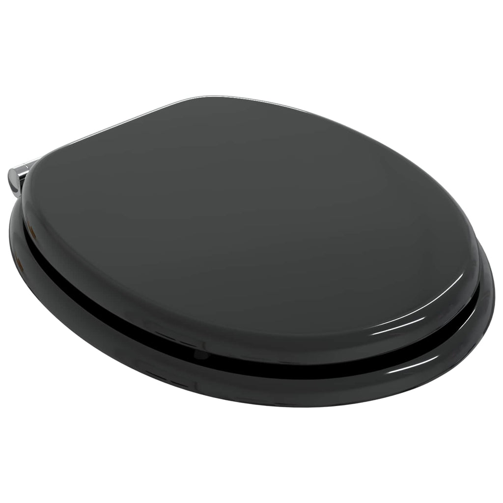 Sedile per toilette con chiusura morbida Nero 44 x 38 cm