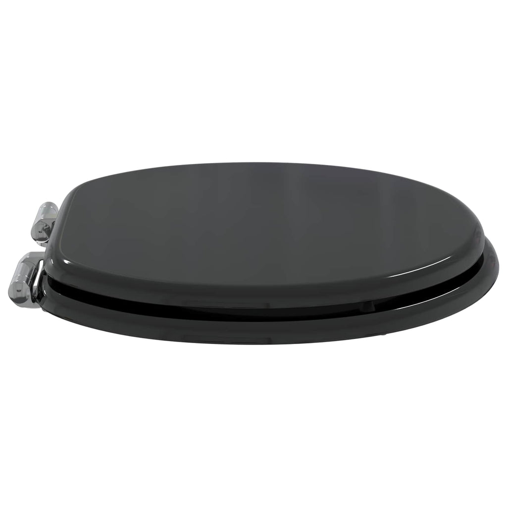 Sedile per toilette con chiusura morbida Nero 44 x 38 cm