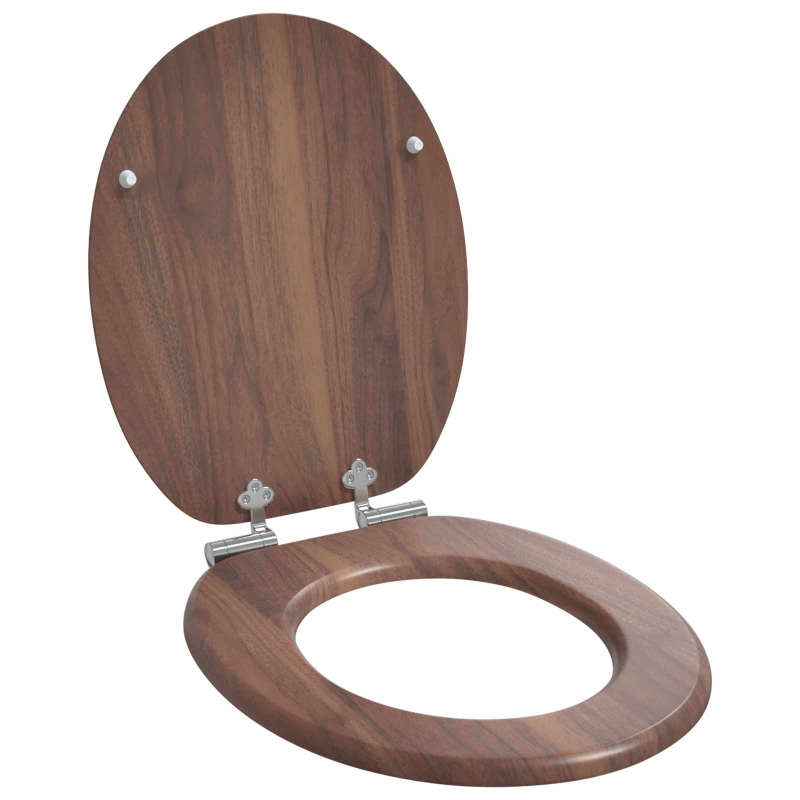 Sedile per toilette con chiusura morbida Marrone 44 x 38 cm