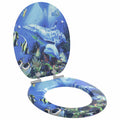 Sedile per toilette con chiusura morbida Blu 44 x 38 cm