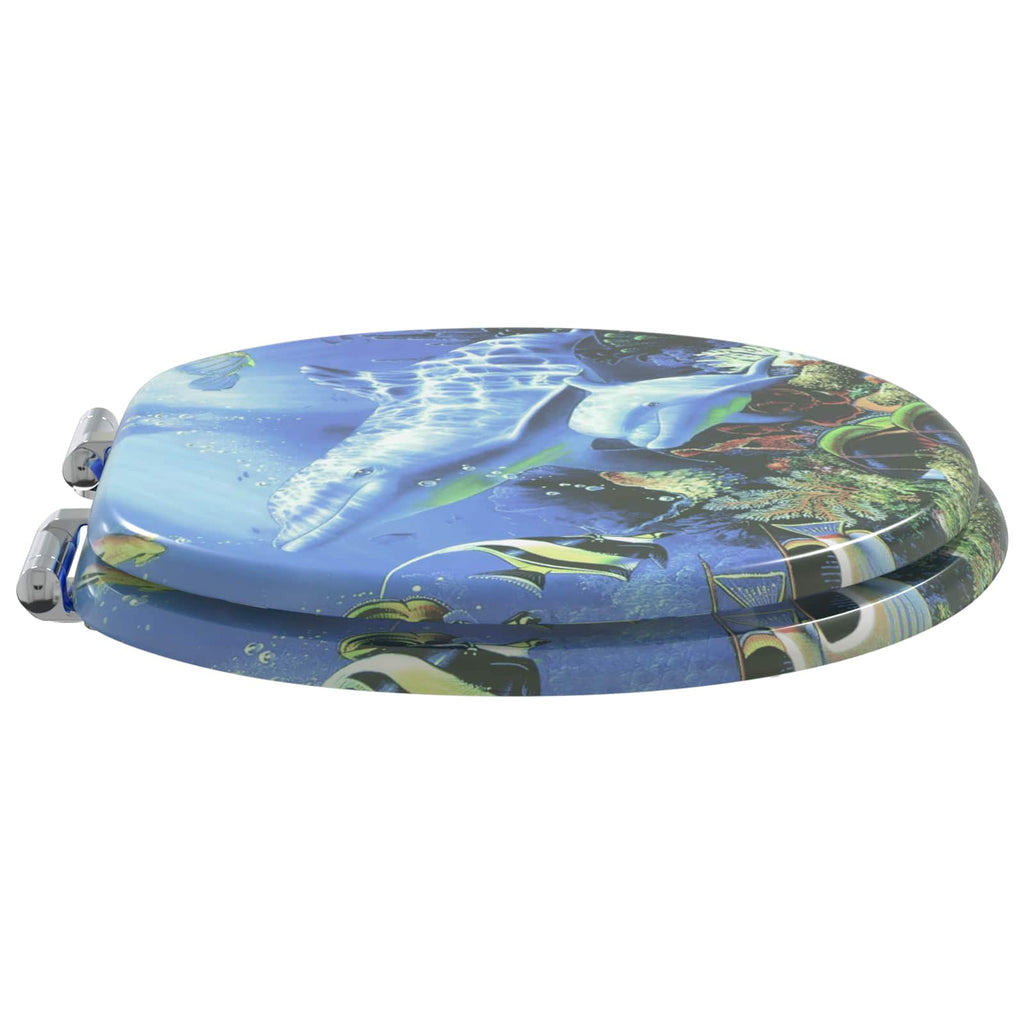 Sedile per toilette con chiusura morbida Blu 44 x 38 cm
