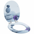 Sedile per toilette con chiusura morbida Grigio 44 x 38 cm