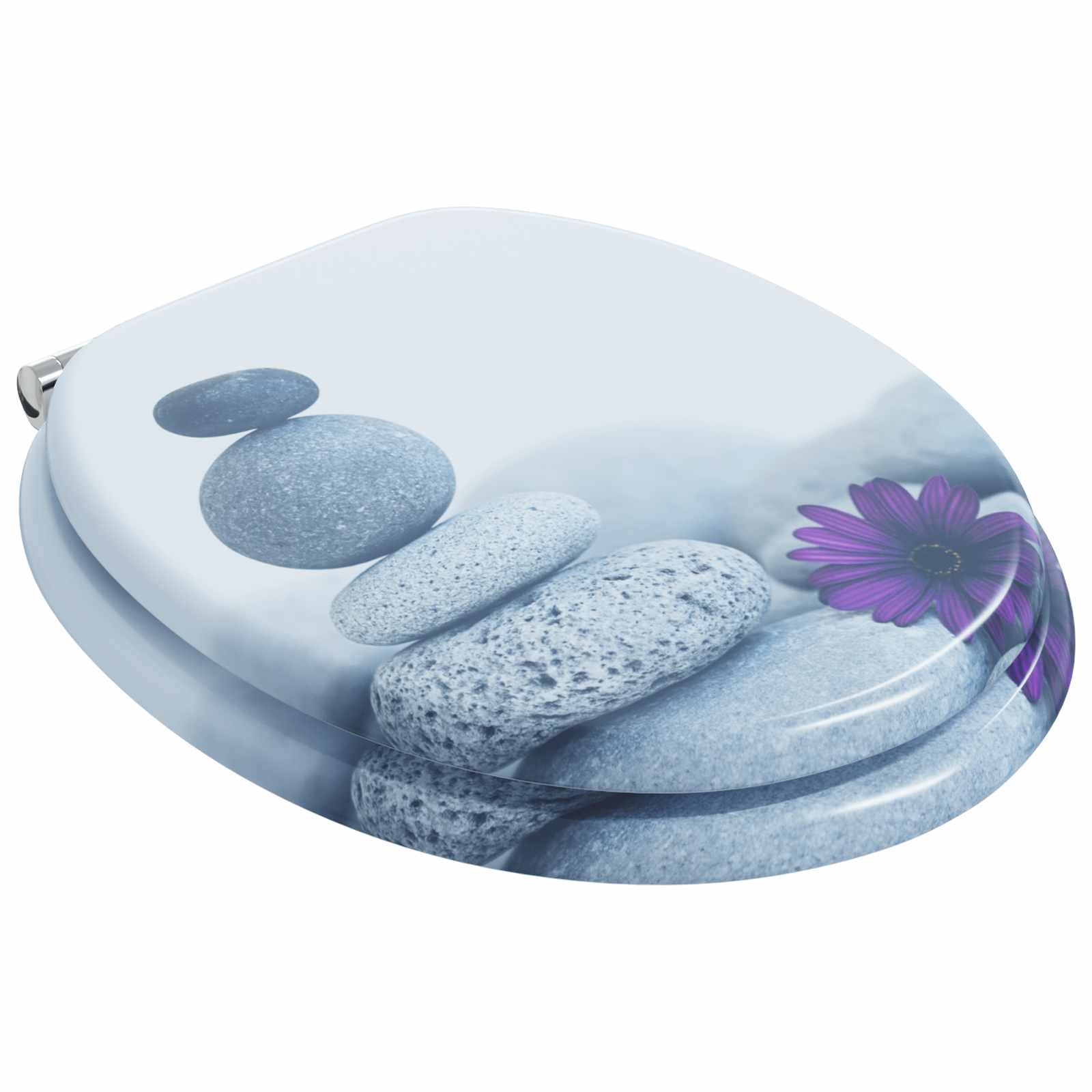 Sedile per toilette con chiusura morbida Grigio 44 x 38 cm