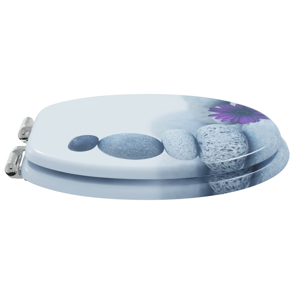 Sedile per toilette con chiusura morbida Grigio 44 x 38 cm