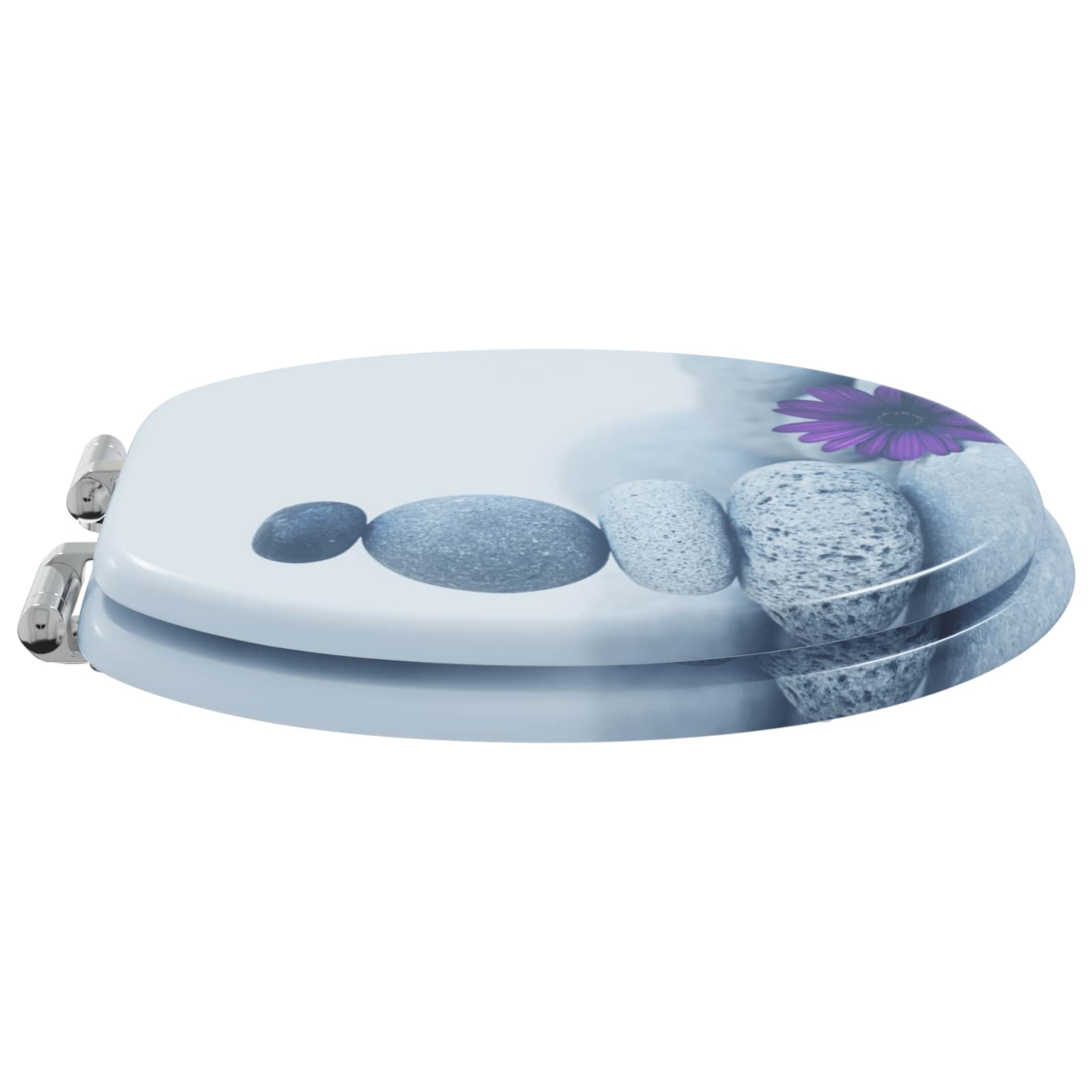 Sedile per toilette con chiusura morbida Grigio 44 x 38 cm