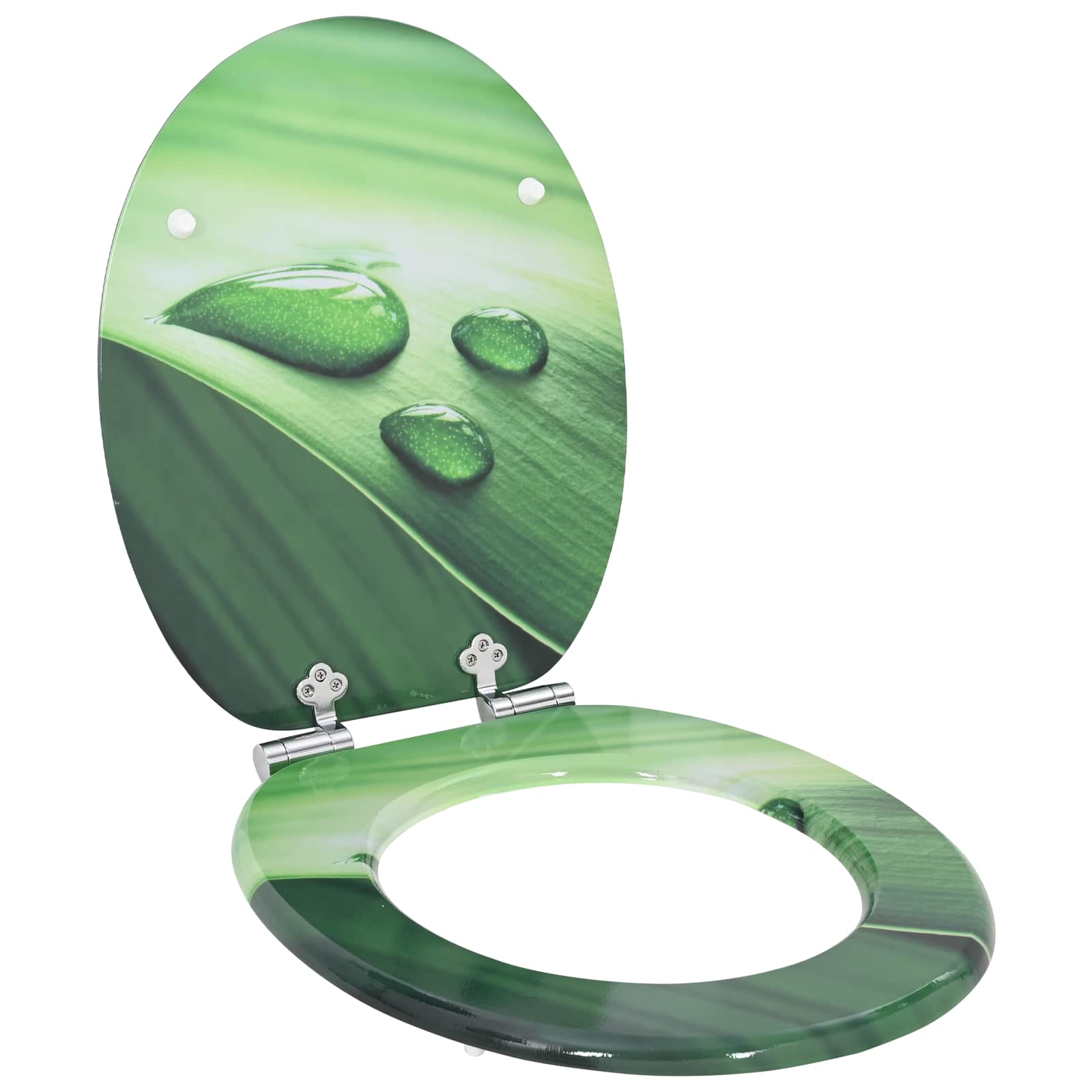 Sedile per toilette con chiusura morbida Goccia verde