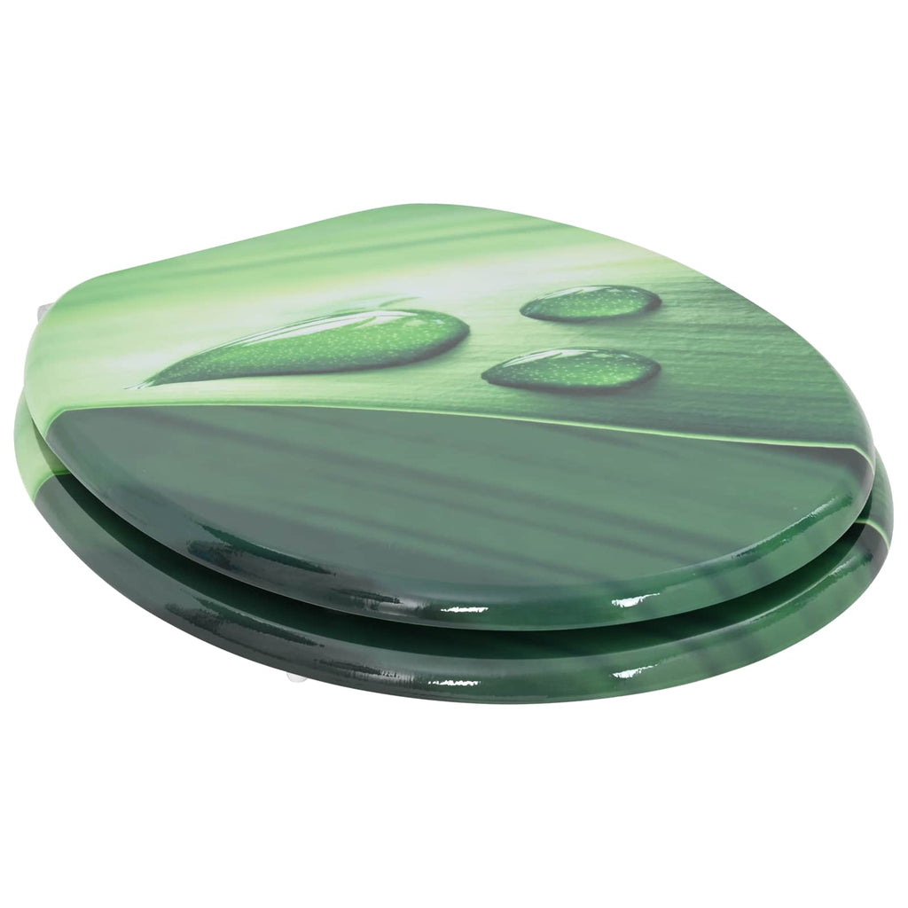 Sedile per toilette con chiusura morbida Goccia verde