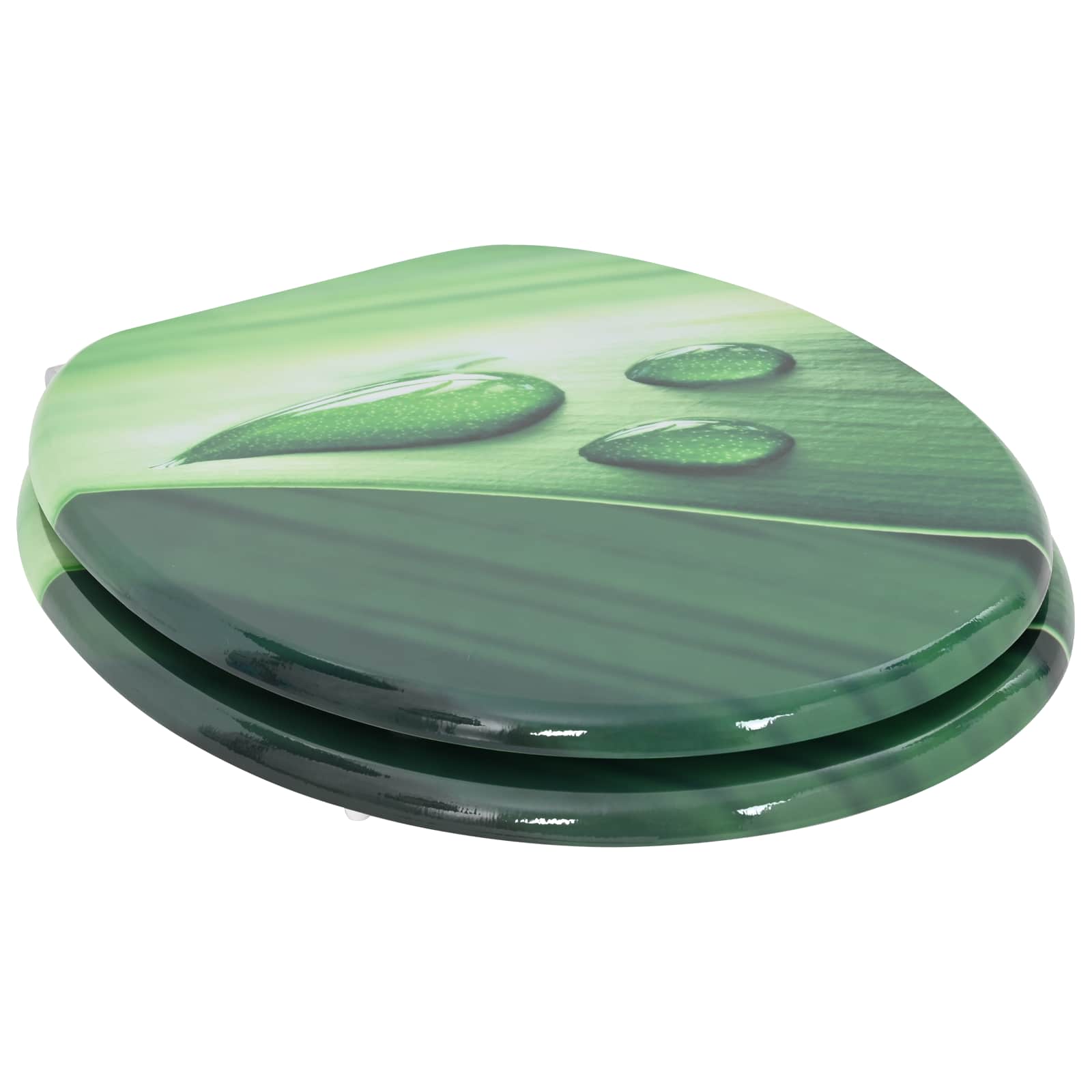 Sedile per toilette con chiusura morbida Goccia verde