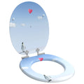 Sedile per toilette con chiusura morbida Blu 44 x 38 cm