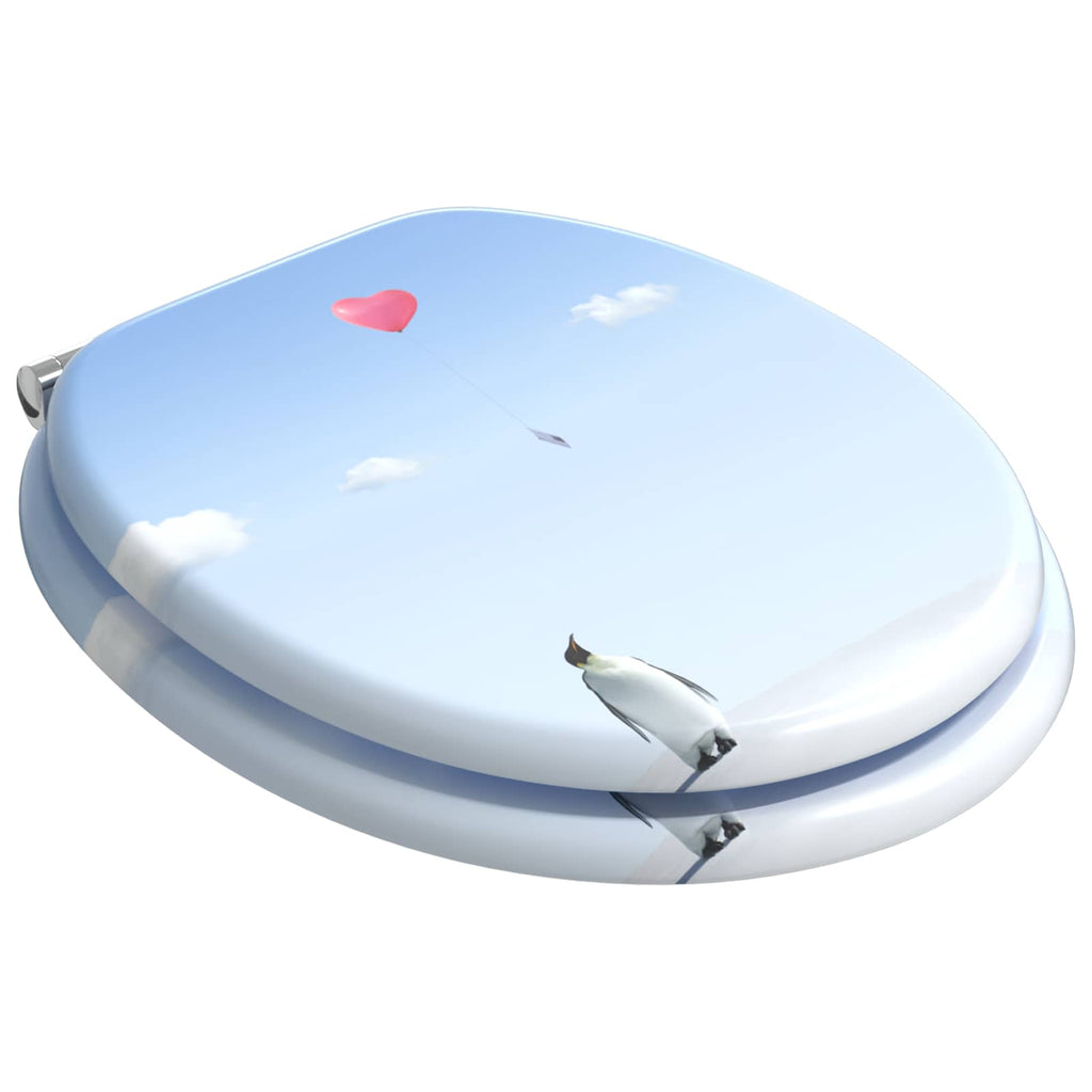 Sedile per toilette con chiusura morbida Blu 44 x 38 cm
