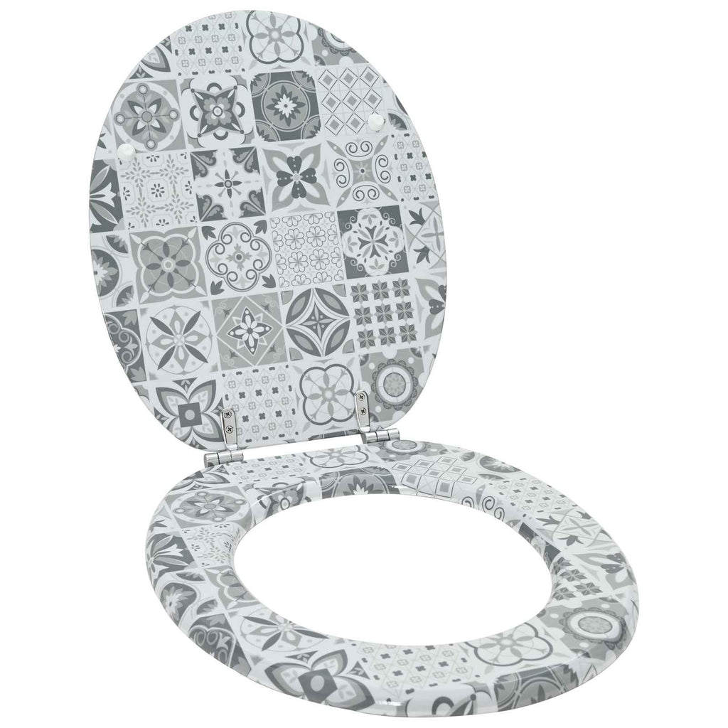 Sedile per toilette con chiusura morbida Grigio 44 x 38 cm